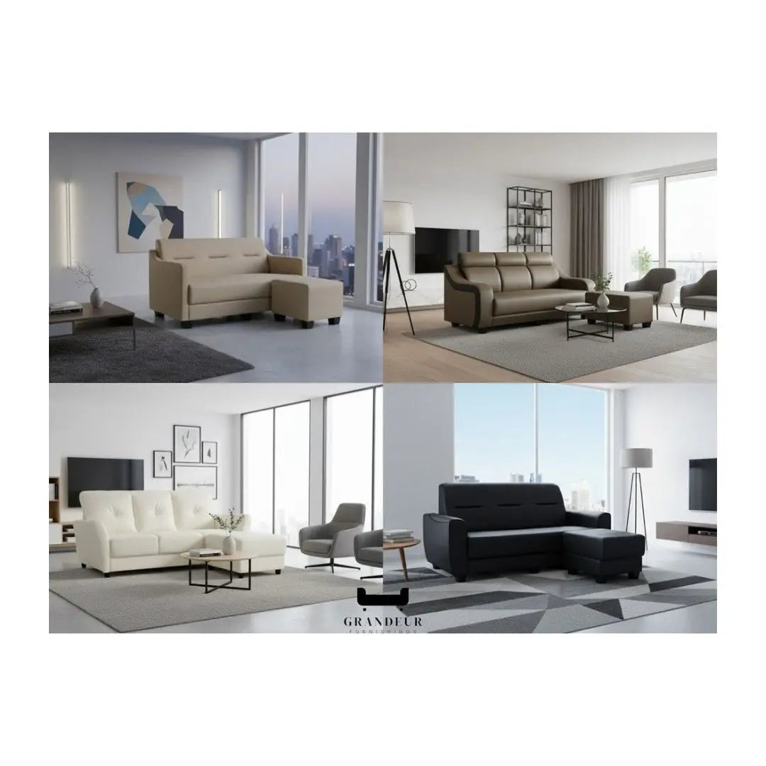 Elegant 3 Seater Sofa with Ottoman Foot Stool Grandeur Furnishings