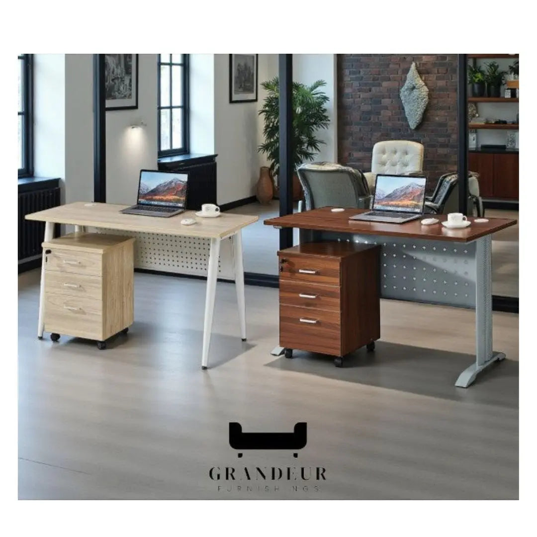 Modern Laptop Desk Study Table with Storage Drawer in Light Maple and Brown Finishes Grandeur Furnishings
