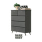 5-Drawer Storage Chest of Drawers in White, Champagne, or Dark Grey Grandeur Furnishings
