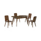 Solid Wood Dining Table Set with Auto-Single Lift Extension & Modern Chairs 1+4 Grandeur Furnishings
