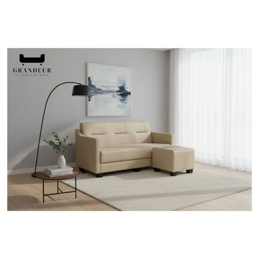 Modern 3 Seater Sofa with Ottoman Foot Stool Grandeur Furnishings