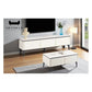 Contemporary TV Console & Coffee Table Set – Sleek White Design, Spacious Storage Grandeur Furnishings