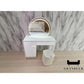Vanity Table with LED Mirror – Sleek White Finish Dressing Table Grandeur Furnishings