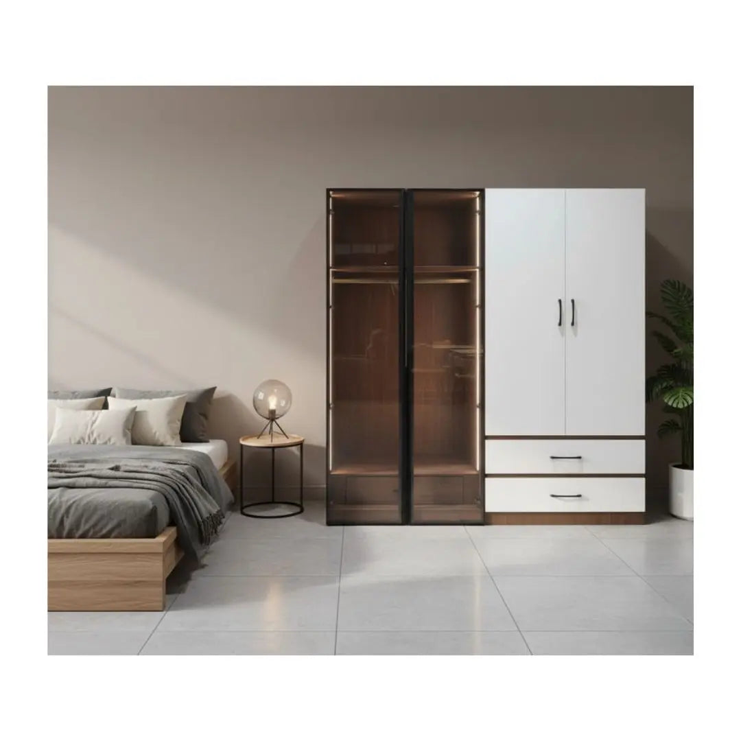 Premium Wardrobe Collection with LED Lights Grandeur Furnishings
