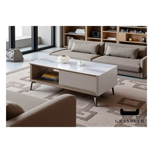 Modern Coffee Table with Microcrystalline Glass Top Grandeur Furnishings