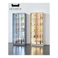 Glass Showcase Display Cabinet with LED & Mirror Back Grandeur Furnishings