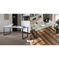 Matt Sintered Stone Top Study Table with Matt Black Metal Legs – Available in White & Grey Grandeur Furnishings