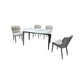 Sintered Stone Top Dining Table Set with Grey Chairs 1+4 Grandeur Furnishings