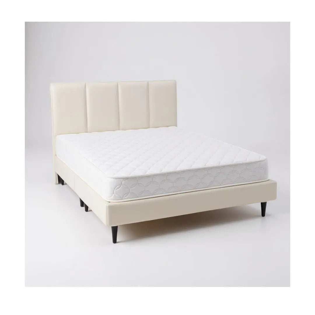 Modern Divan Bed with 8-Inch Foam Mattress | PU Leather Upholstered Bed Frame and Mattress Set Grandeur Furnishings