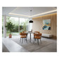 Modern 1+4 Dining Table Set with Sintered Stone Top & 4 Upholstered Chairs Grandeur Furnishings