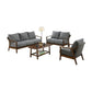 Velvet Fabric Sofa Set with Solid Wood Frame Grandeur Furnishings