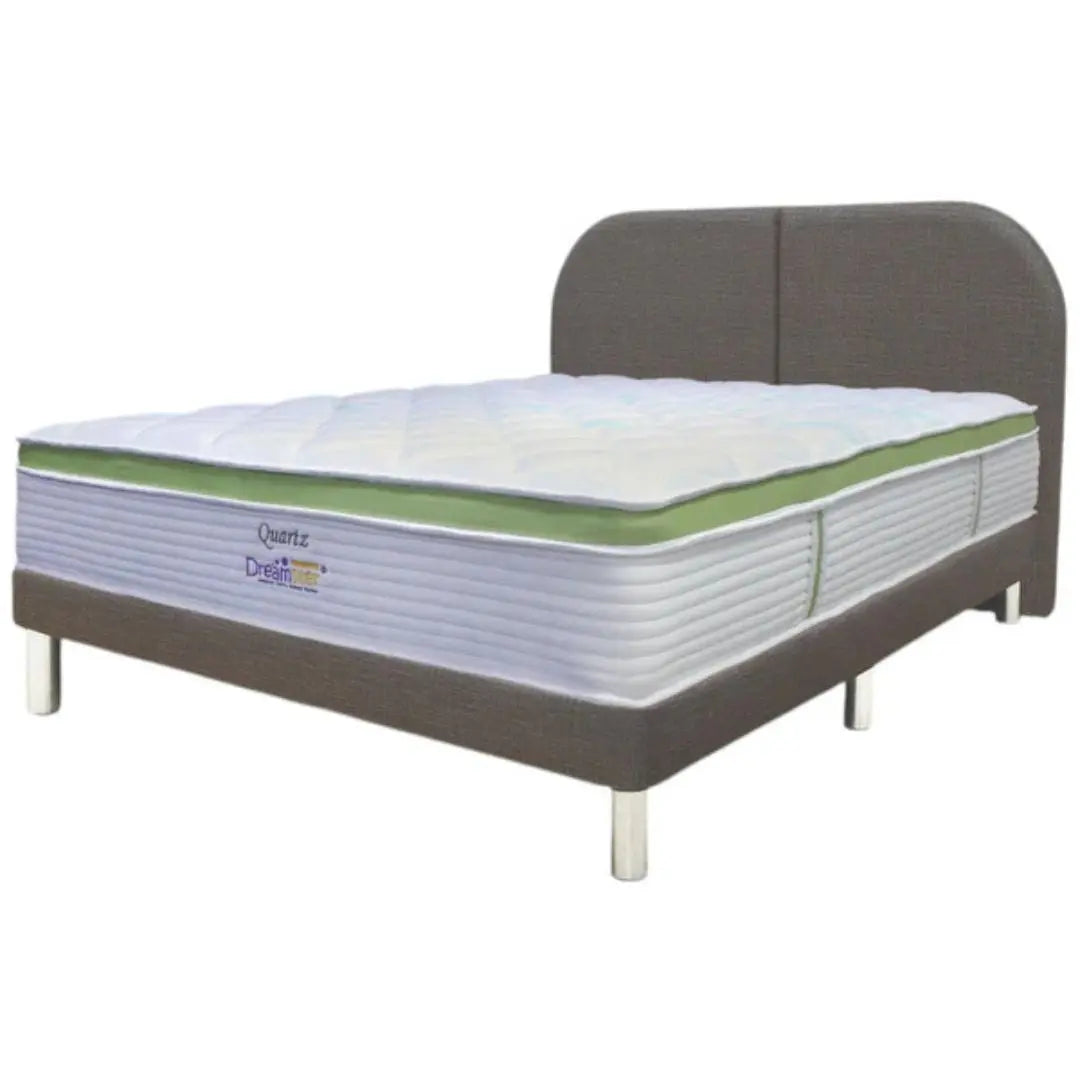 Dreamster Quartz Mattress with Oscar Fabric Bedframe Set Grandeur Furnishings