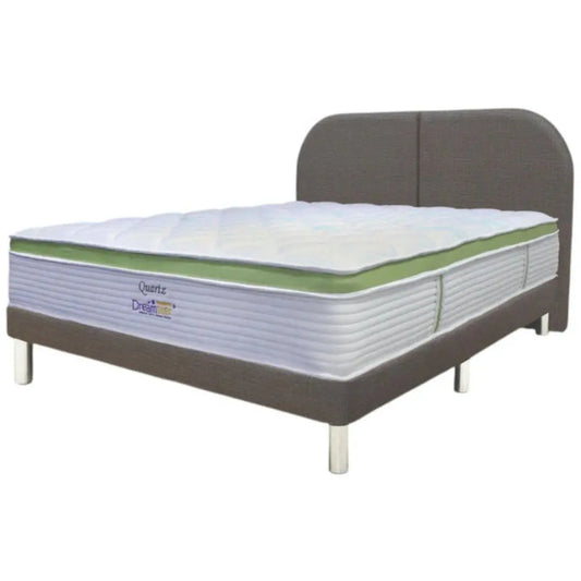 Dreamster Quartz Mattress with Oscar Fabric Bedframe Set Grandeur Furnishings