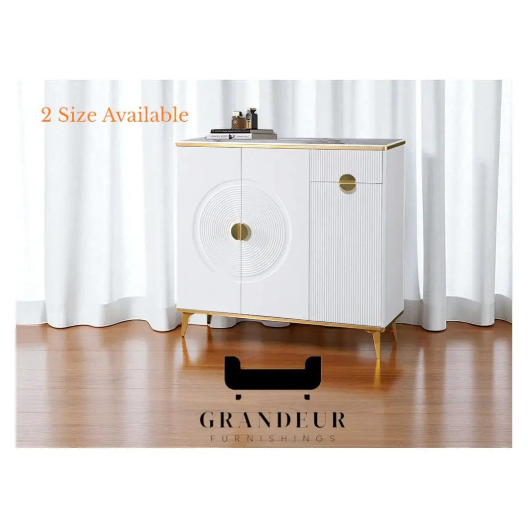 Elegant Shoe Cabinet with Sintered Stone Top Grandeur Furnishings