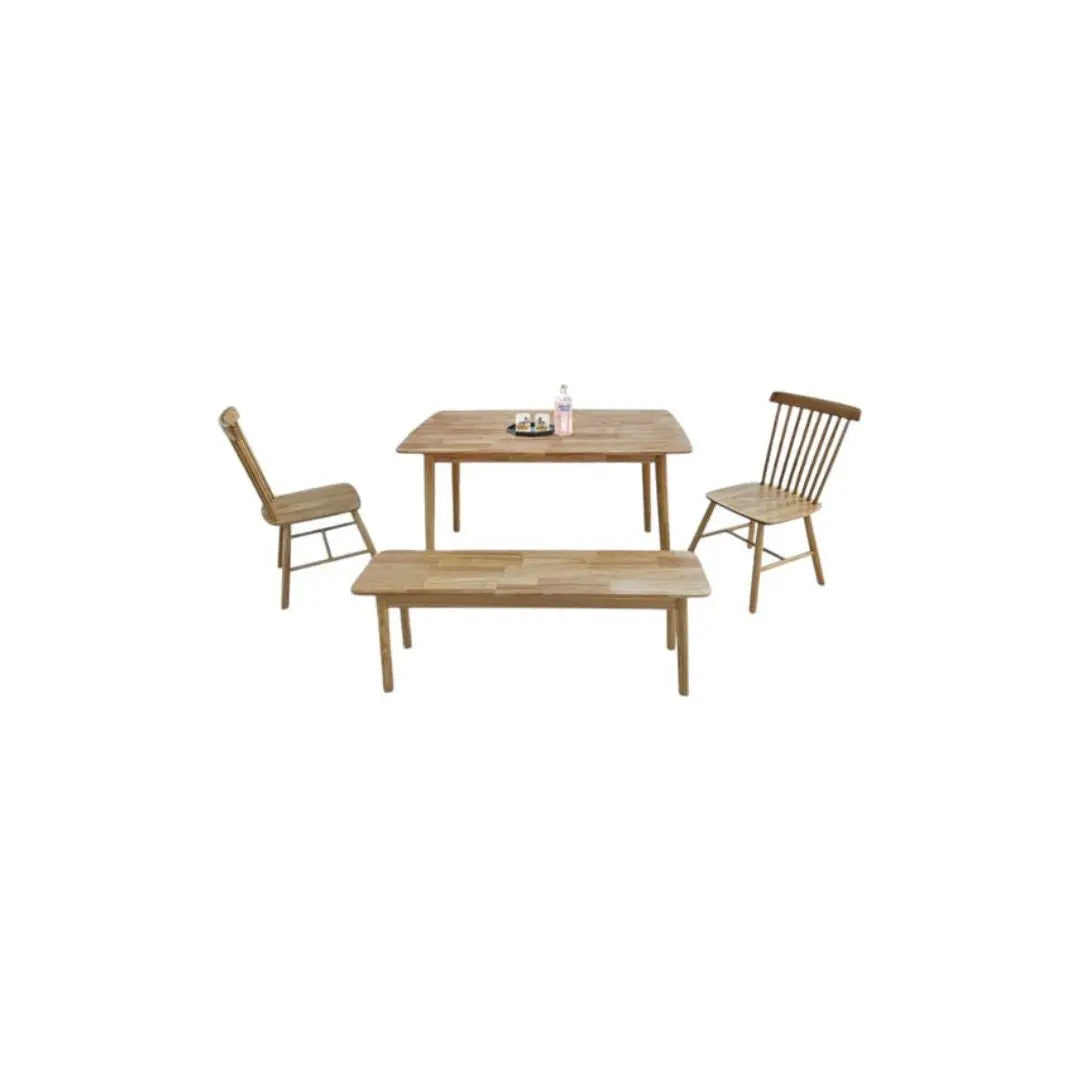 Modern Wooden Dining Table Set with Bench Grandeur Furnishings