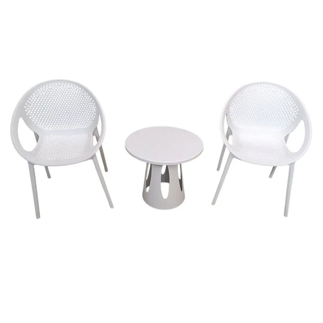 Modern Outdoor Chair and Table Set – Available in White & Black Grandeur Furnishings