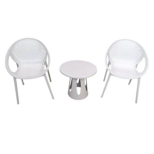 Modern Outdoor Chair and Table Set – Available in White & Black Grandeur Furnishings