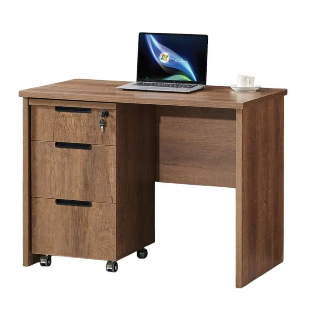 Laptop Desk Study Table with Storage and Lockable Drawers – Perfect for Home Office Grandeur Furnishings