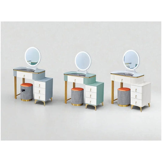 Dressing Table with Mirror and Storage (Green, Grey, and White Options) Grandeur Furnishings