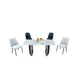 Luxury Pandora White Sintered Stone Top Dining Table Set with Stylish Black Or Beige Grandeur Furnishings