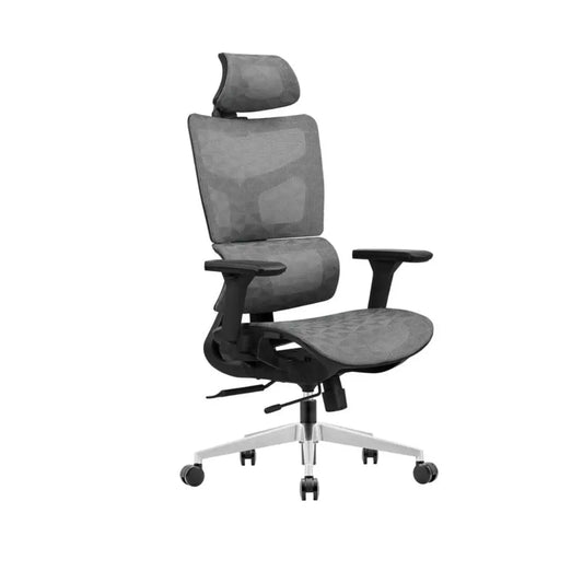 Premium Office Chair with Adjustable Headrest, 4D Armrests & Chrome Legs Grandeur Furnishings