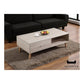 Modern Wooden Coffee Table with Storage Drawer and Open Shelf Grandeur Furnishings