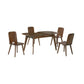 Solid Rubber Wood Dining Table Set with Extendable Table & Elegant Chairs and Bench 1+1+4 Grandeur Furnishings