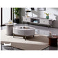 Elegant Grey Marble Coffee and TV Stand Set Grandeur Furnishings