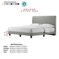 Grey Orlena bed with colour options and dimensions