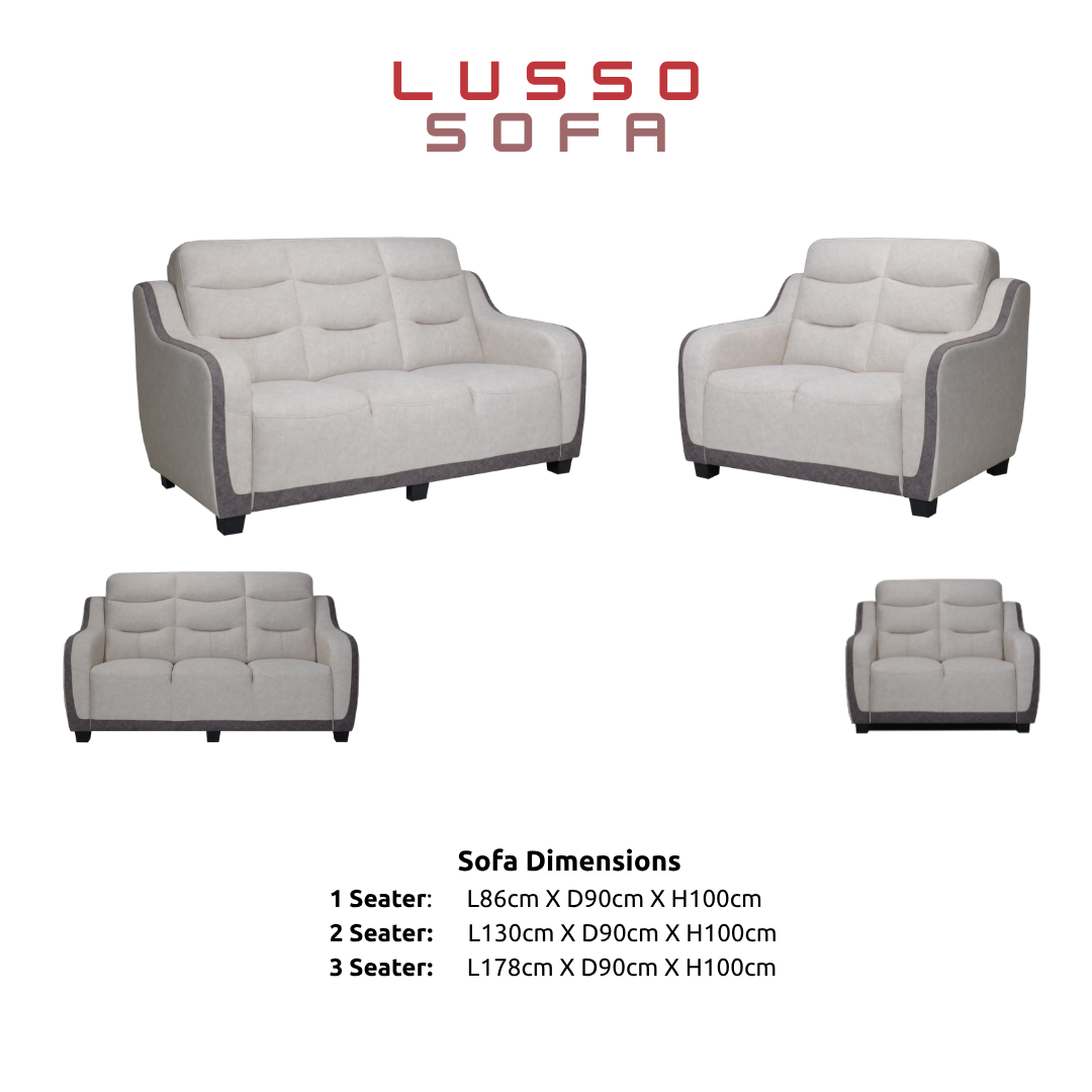 Lusso Modern 1, 2, 3 Seater Sofa | Premium Two-Tone Tufted Couch