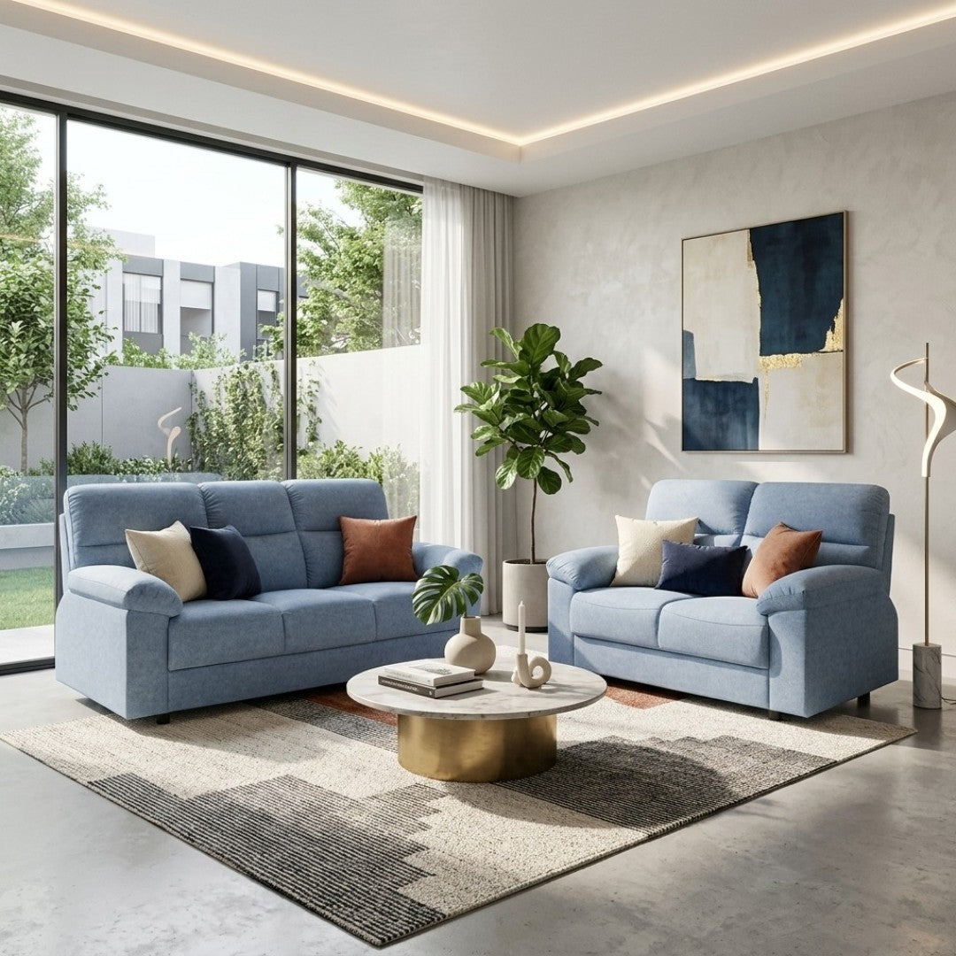 Vista Modern Fabric Sofa Set | Comfort Living Room Couch (1, 2, & 3 Seater Options)