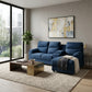 Montre Fabric L-Shape Sectional Sofa with Storage Console & Cup Holders