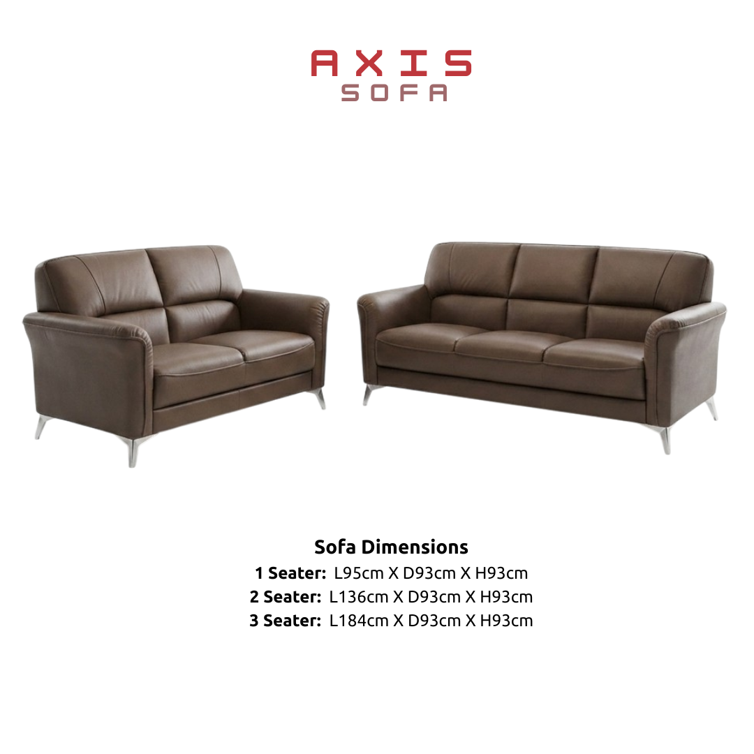 Axis Premium Half Leather Sofa | Modern Living Room Couch (1 / 2 / 3 Seater)