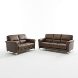 Brown Axis two-seater and three-seater sofas with slim metal legs