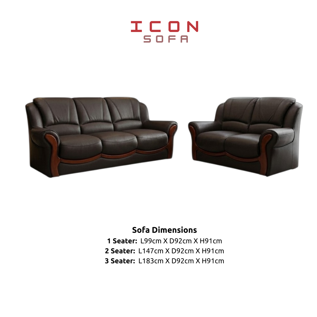 ICON Half Leather Sofa Set | Premium 1, 2, 3 Seater Luxury Living Room Couch