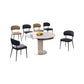 Modern Round Extendable Sintered Stone Top Dining Table Set with Sleek Chairs 1+6 Grandeur Furnishings