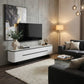 Monarc Modern TV Console – Luxury Matt Stone Top TV Cabinet | Sintered Stone Entertainment Unit with Drawers | Rounded Safety Corners Grandeur Furnishings