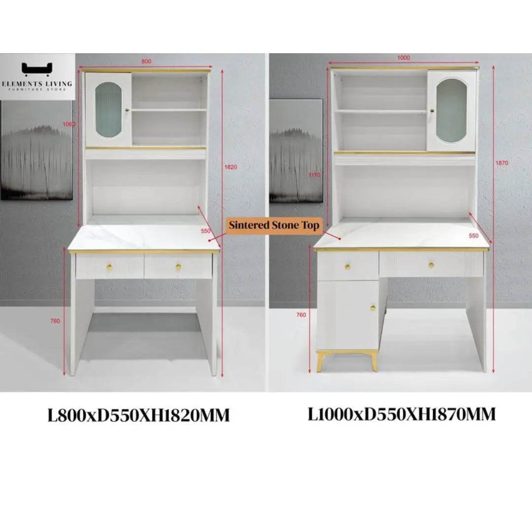 Study Table Desk with Top Storage Shelf Grandeur Furnishings