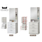Elegant Dressing Table with Vanity Mirror and Make Up Storage Shelves Grandeur Furnishings