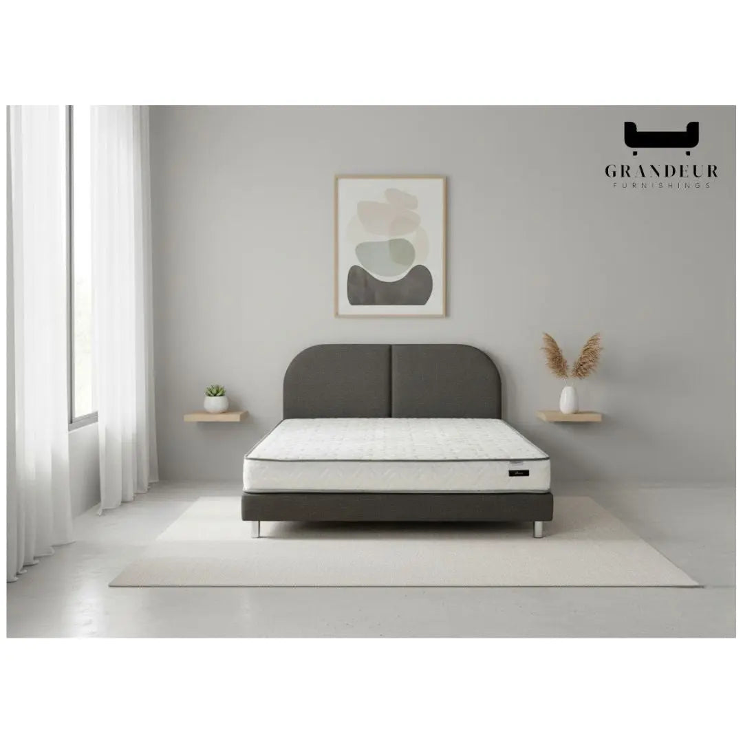 Dreamster Luna Mattress with Oscar Fabric Bedframe Set Grandeur Furnishings