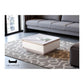 Elegant Microcrystalline Glass Coffee Table with Glossy White & Khaki Grey Finish Grandeur Furnishings