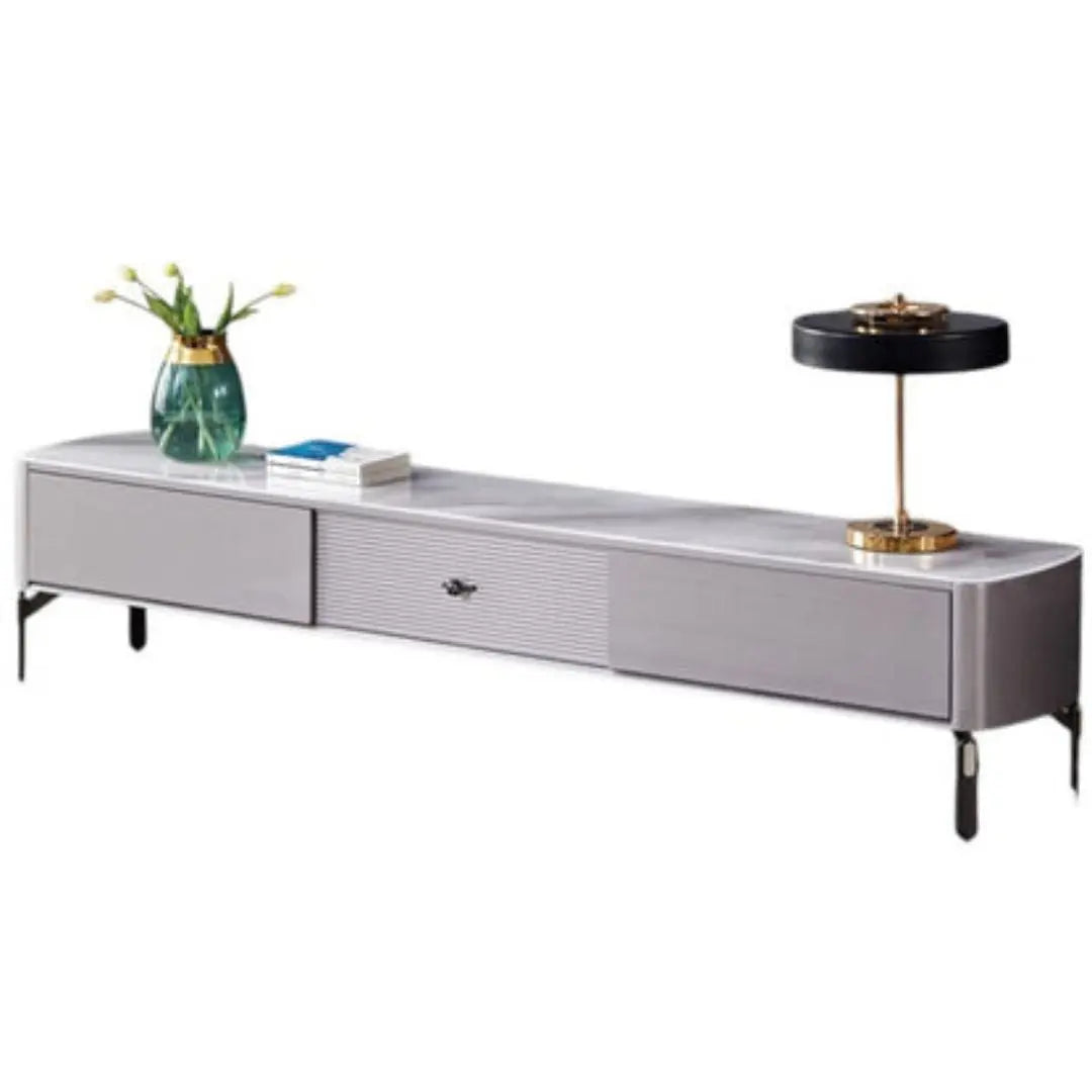 Glass-Top TV Console & Coffee Table Set Grandeur Furnishings