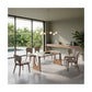 Luxury Marble Dining Table Set with Ash Wood Legs & Stylish PU Chairs 1+6 Grandeur Furnishings
