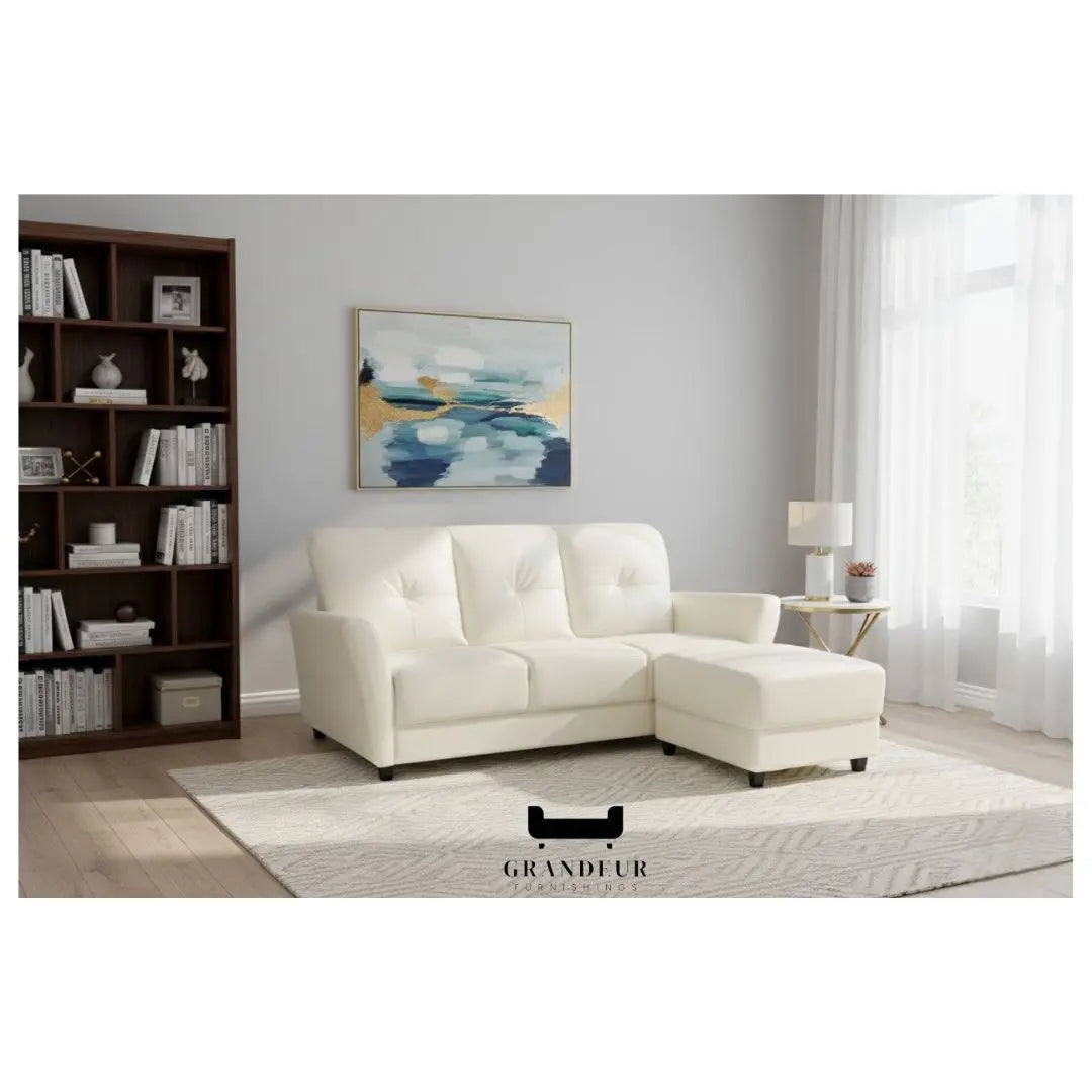 Elegant 3 Seater Sofa with Ottoman Foot Stool Grandeur Furnishings