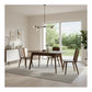 Solid Rubber Wood Dining Table Set with Extendable Table & Elegant Chairs and Bench 1+1+4 Grandeur Furnishings