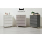 5-Drawer Storage Chest of Drawers in White, Champagne, or Dark Grey Grandeur Furnishings