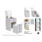 Space Saving Dressing Table Set with Soft-Close Mirror Top & Storage Stool Grandeur Furnishings