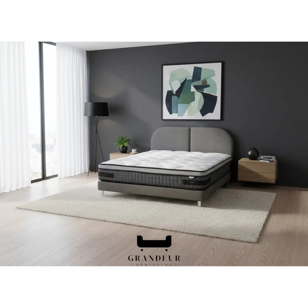 Dreamster Terra Mattress with Oscar Fabric Bedframe Set Grandeur Furnishings