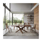 Elegant Walnut Solid Wood Dining Table Set 1+6 with X-Leg Grandeur Furnishings