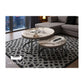 Elegant Round Nesting Coffee Table with Gloss Sintered Stone Top Grandeur Furnishings
